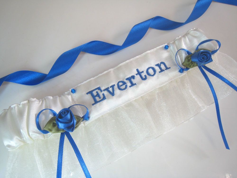 No10 EVERTON Organza Wedding Football Garter
