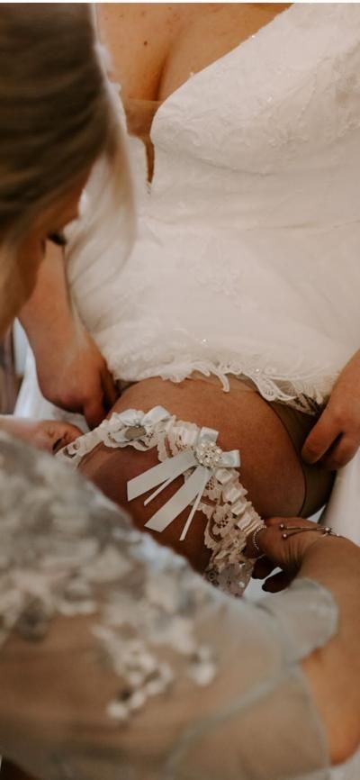 Lace Wedding Garter With Something Blue