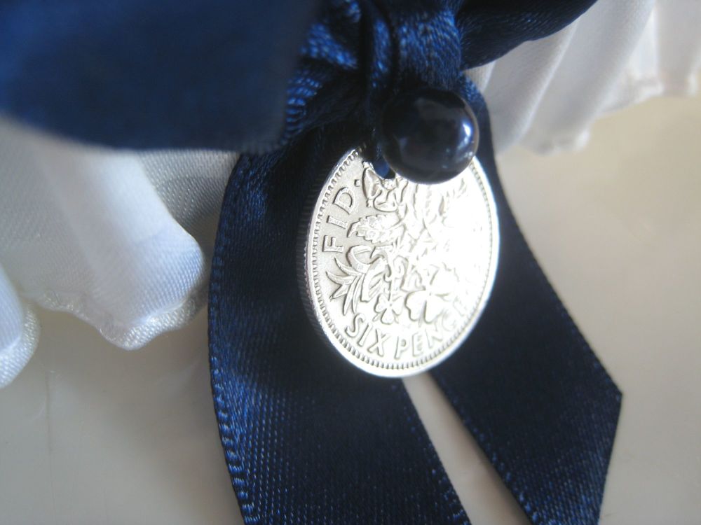 'Blue' Wedding Garter - Personalised Details