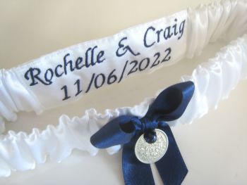   Silver Sixpence Garter Personalised Too!