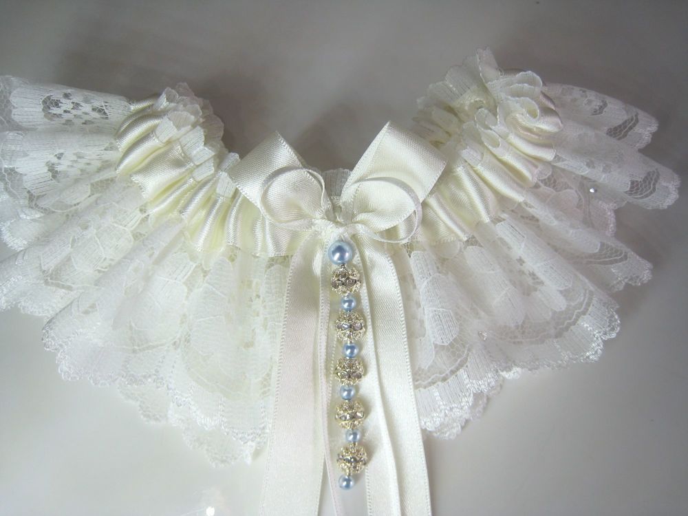 'Daisy' Luxury Wedding Garter Made In Lincolnshire UK