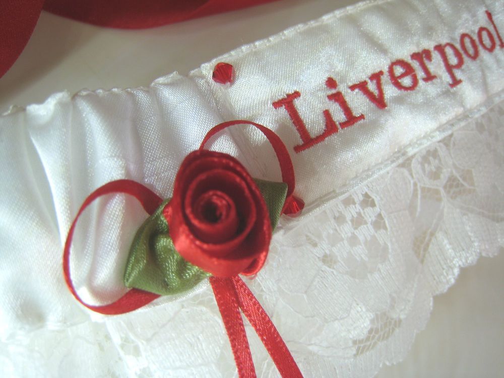 Liverpool FC Wedding Garter - Ivory Or White