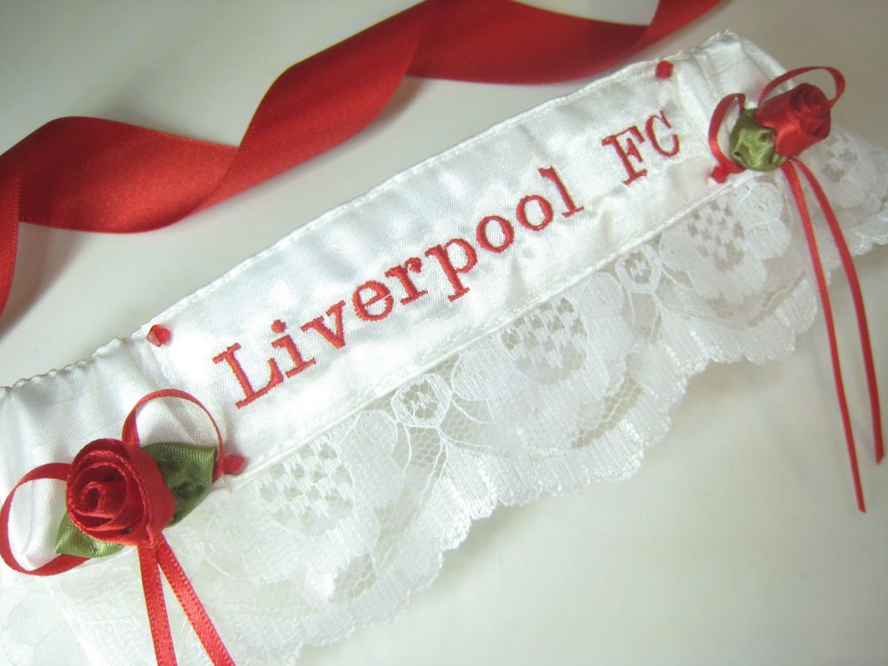 Liverpool FC Wedding Garter - Ivory Or White