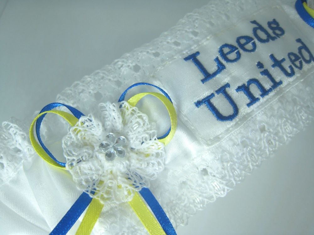 Leeds United Wedding Garter | Royal Blue & Yellow