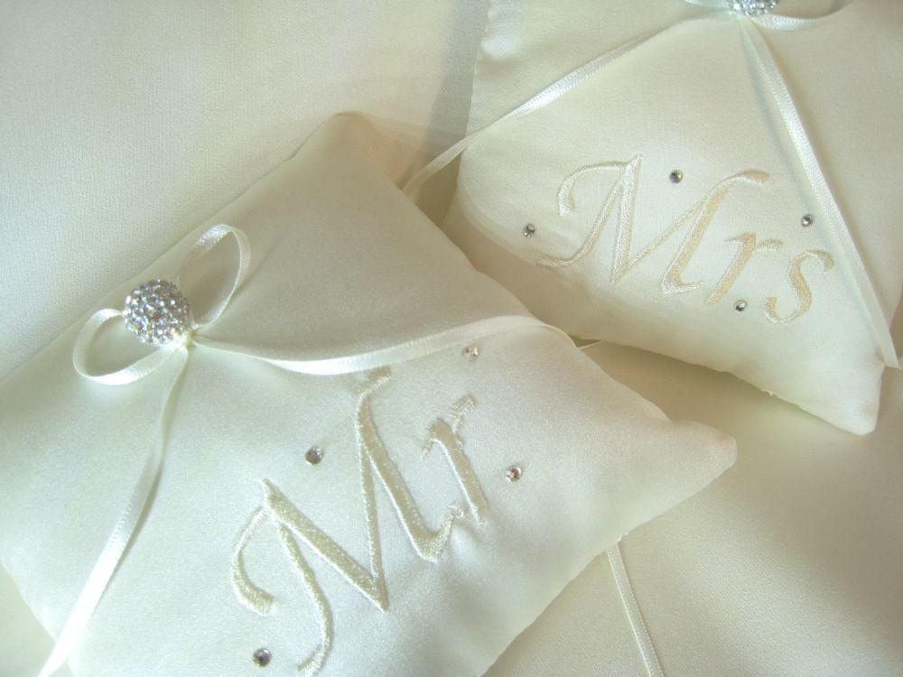 *Mr & Mrs* Wedding Ring Cushions £29.99