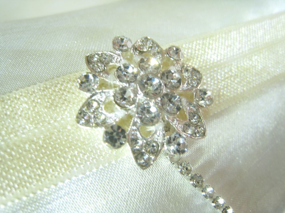 New! Skyler Crystal Wedding Garter - Adjustable Sizing
