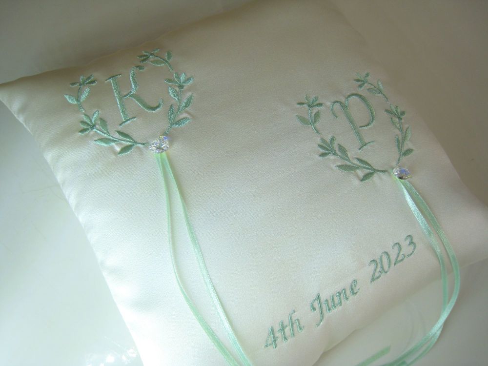 Sage Green Ring Bearer Pillow UK