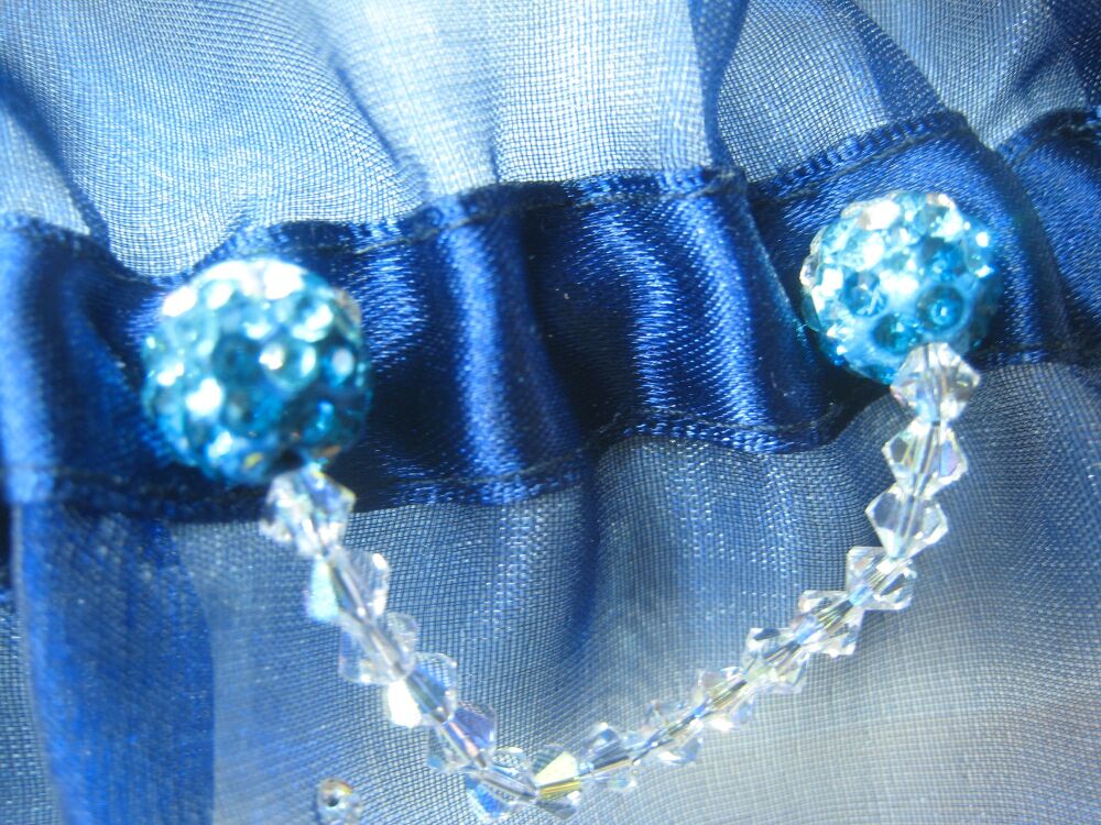 New! Gorgeous Organza & Swarovski Crystal Bridal Garter