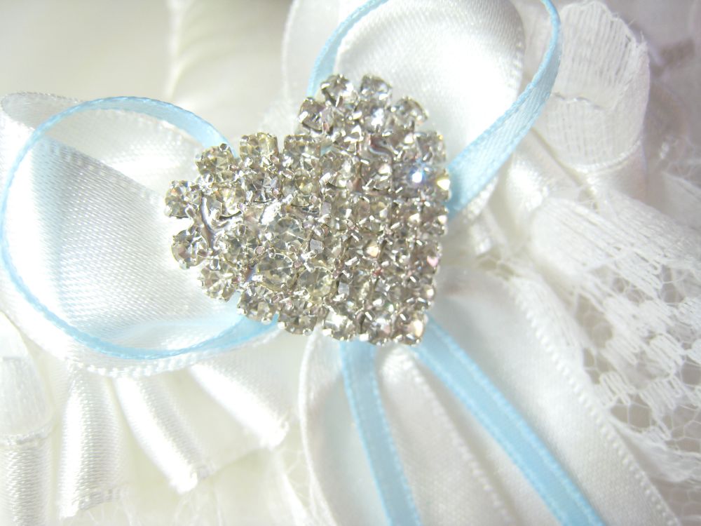 Beau Blue Wedding Garter With Sparkles £31.99