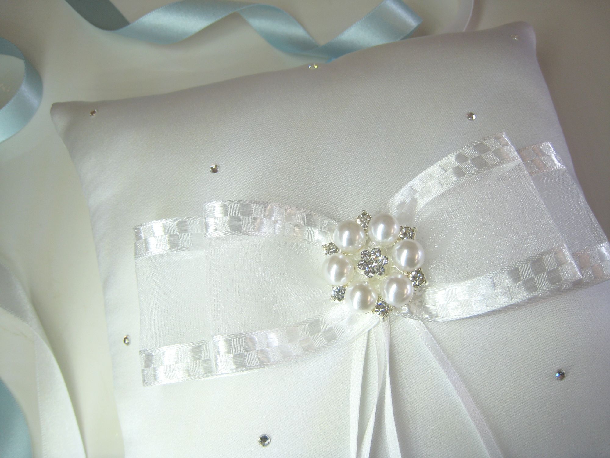 Wedding Ring Cushion Swarovki Crystals, Ring Bearer Pillow