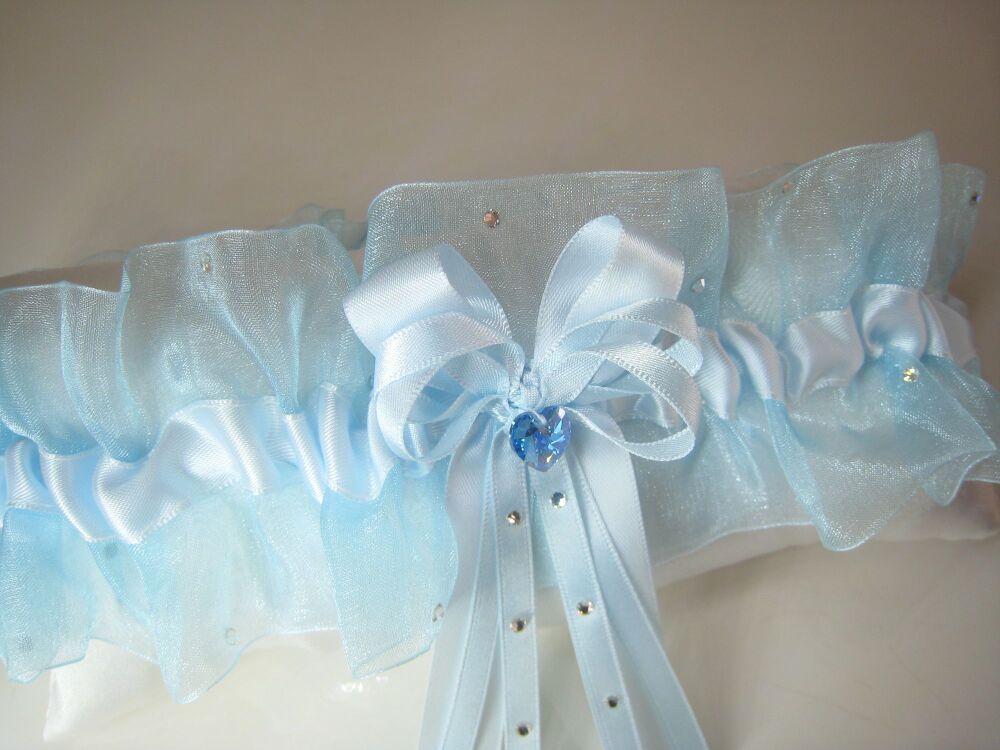 Luxury Blue Sparkle Garter, Bespoke Garters