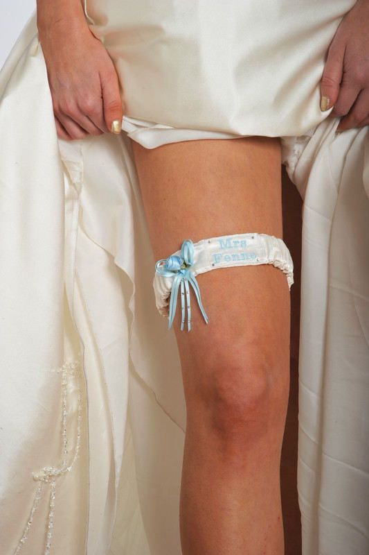 Atia Luxury Custom Made Wedding Garter Personalised, Bridal Garter Lace Bag