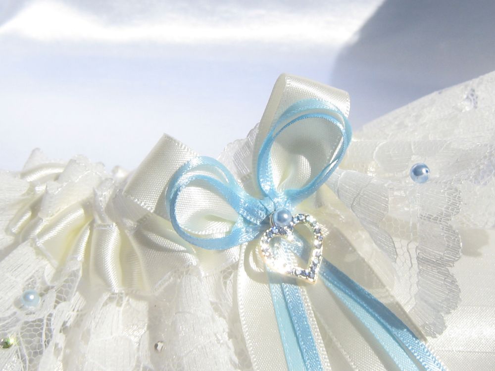 Blue Luxury Swarovski Bridal Garter