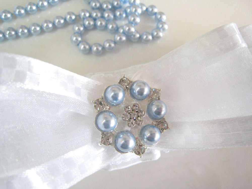 PALE BLUE Wedding Garters