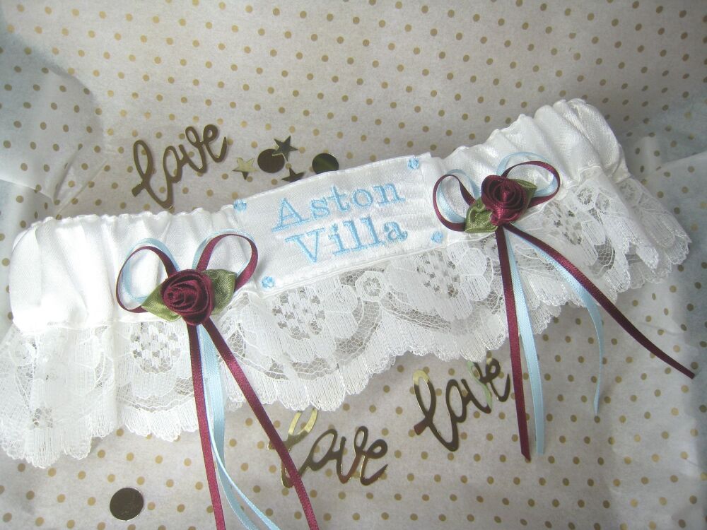 ASTON VILLA Lace Wedding Football Garter