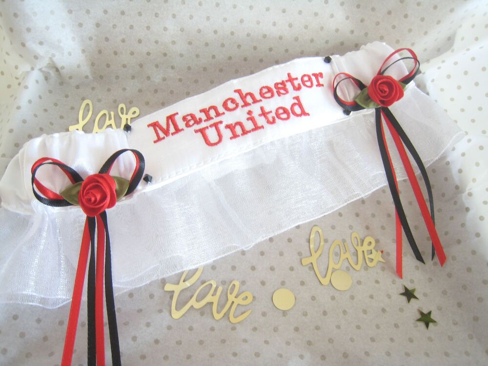 No15 MANCHESTER UNITED Organza Wedding Football Garter