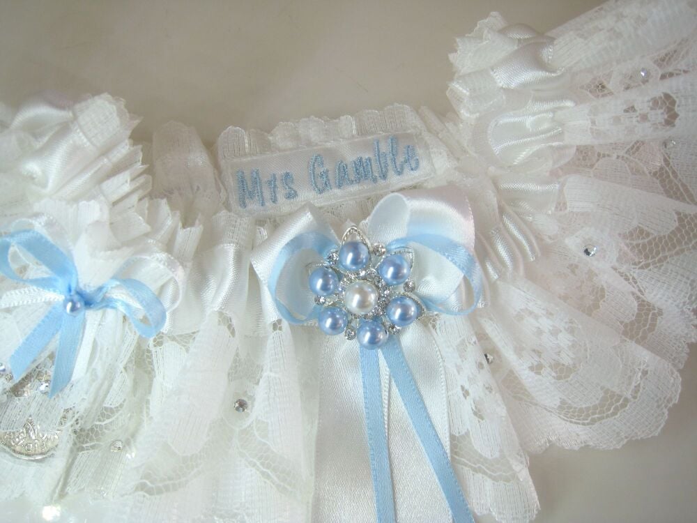Louise Swarovski Crystal & Pearl Bridal Garter