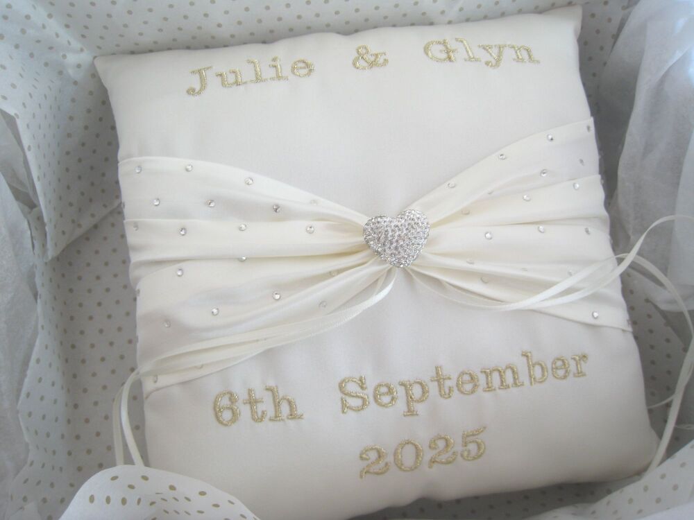 Ring bearer pillow personalised, page boy cushion