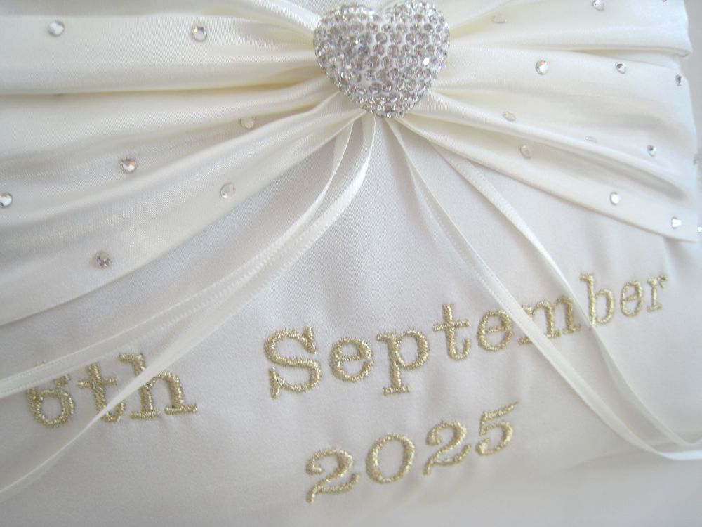 No.3 Diamante Heart Personalised Cushion £44.99