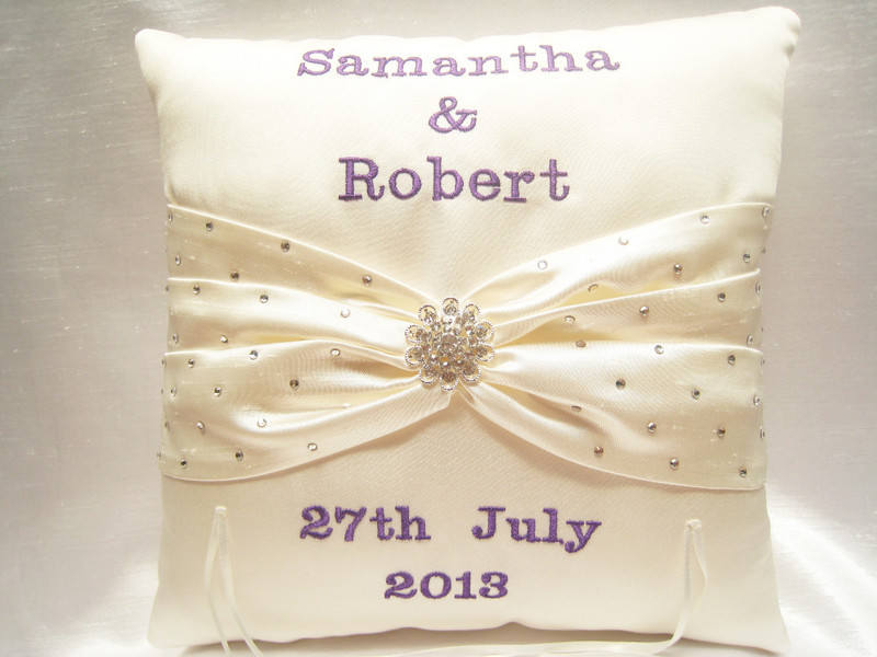 Personalised ring cushions for weddings