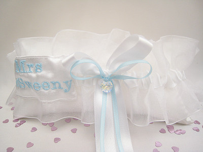 Luxury Crystal Sixpence Garter Personalised With Brides Name 