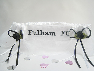 2.  Fulham Football Garter, Football garters With Sparkle!
