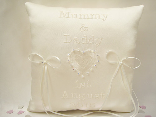 Personalised wedding ring pillows uk
