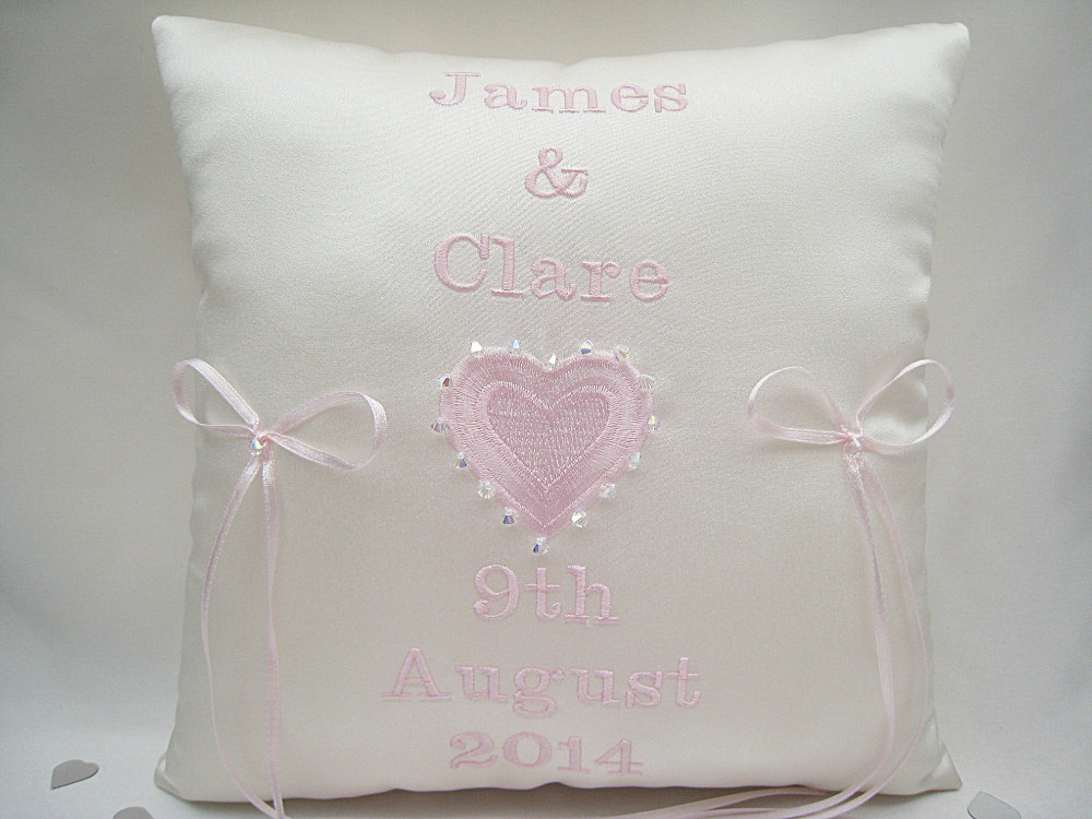 Luxury Wedding Ring Cushions, With Ties To Hold The Wedding Rings.