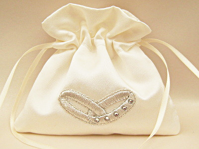 Ring Bag For Weddings Made From Satin & Crystals.