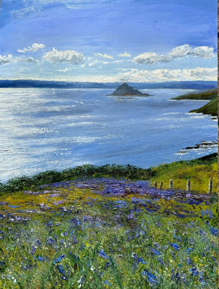 Bluebells Overlooking The Mount.   38cm x 48cm