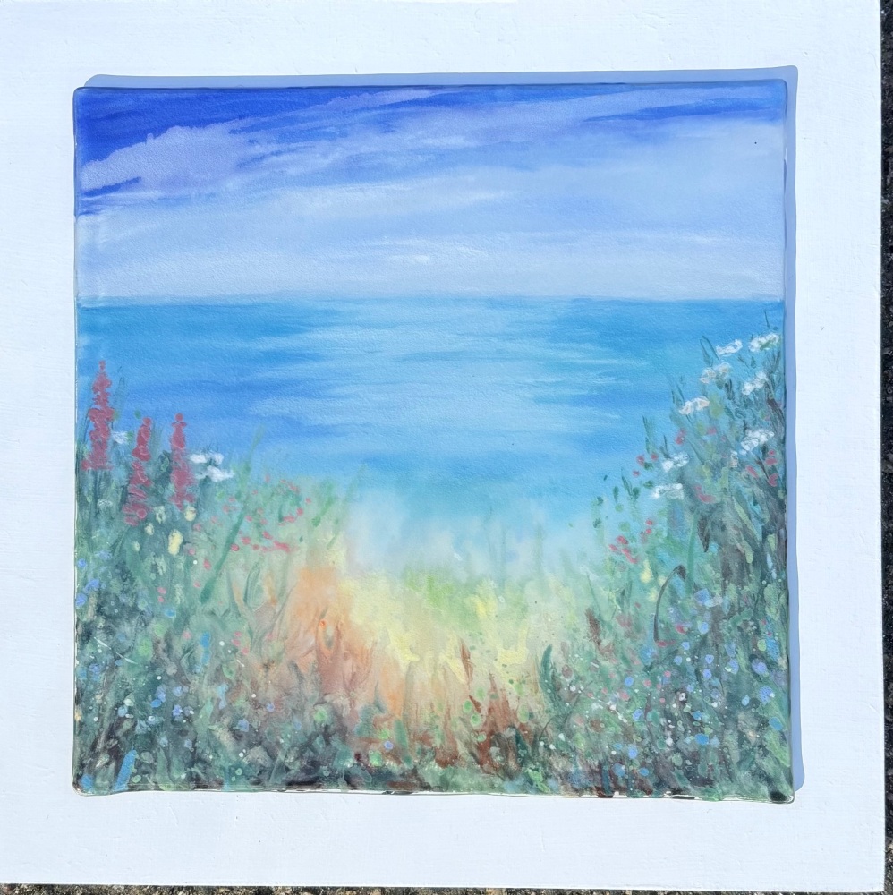 Spring Walks in Cornwall.   24.5cm x 24.5cm framed.