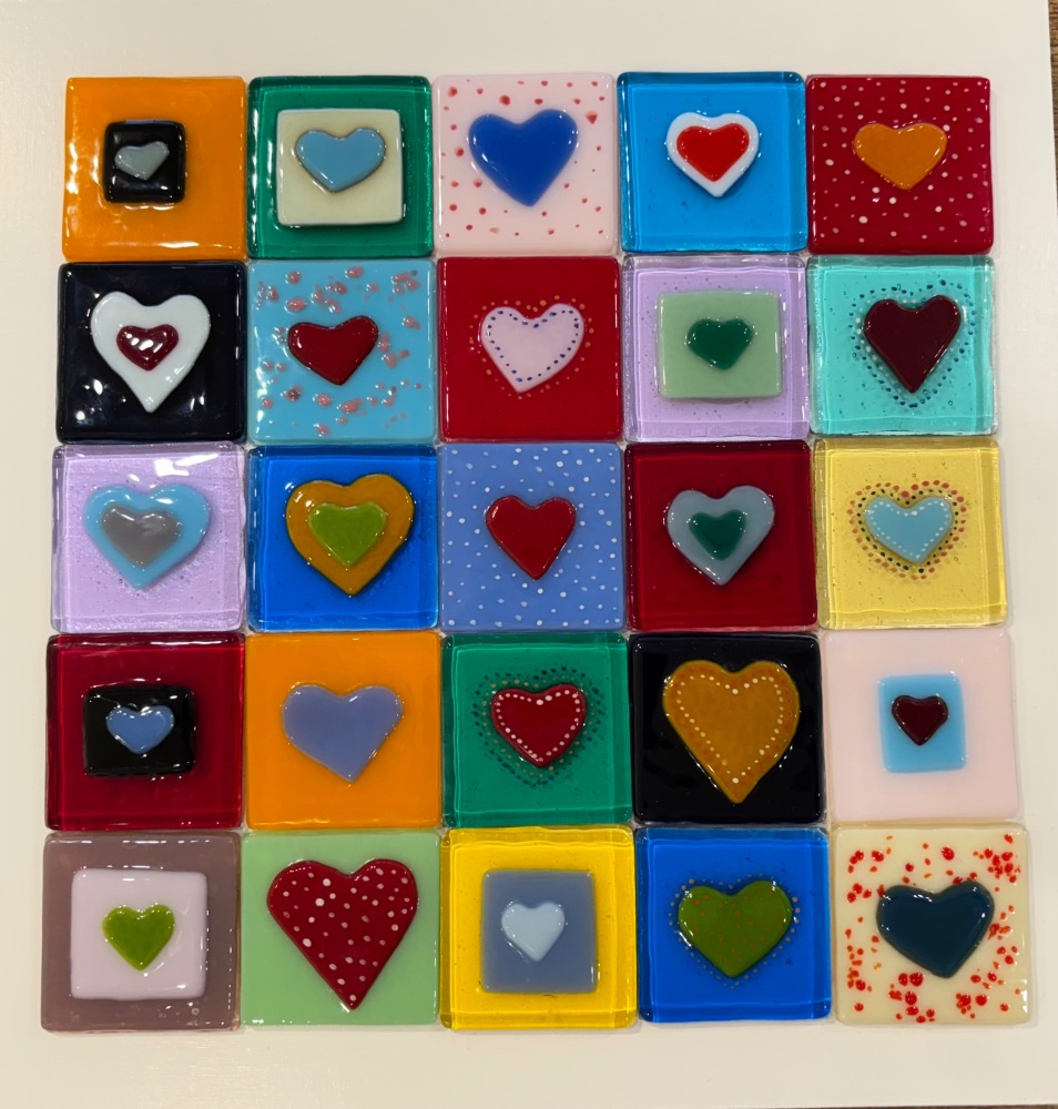 Lots of Love.  30cm x 30cm framed size.