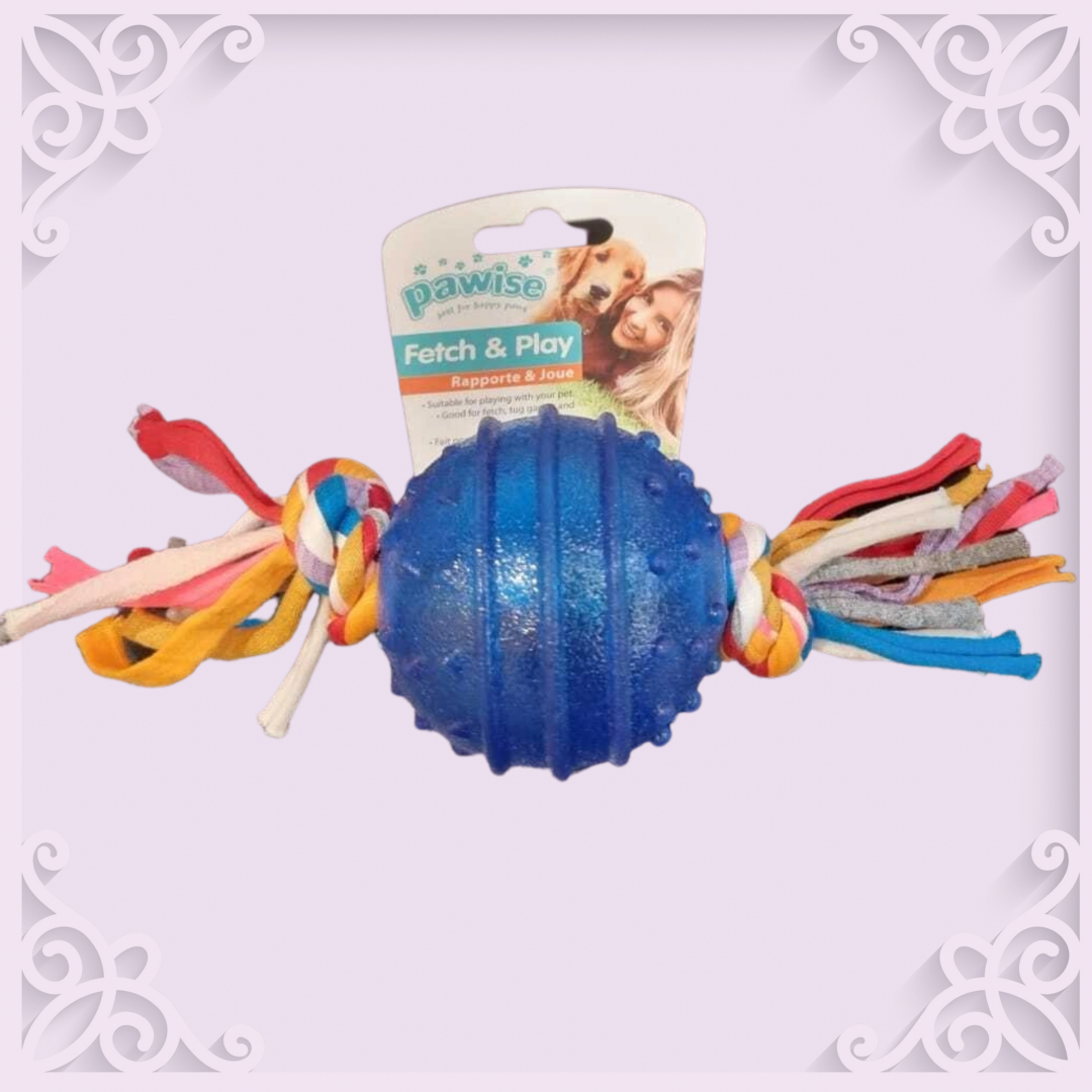 PAWISE TPR BALL W/ROPE