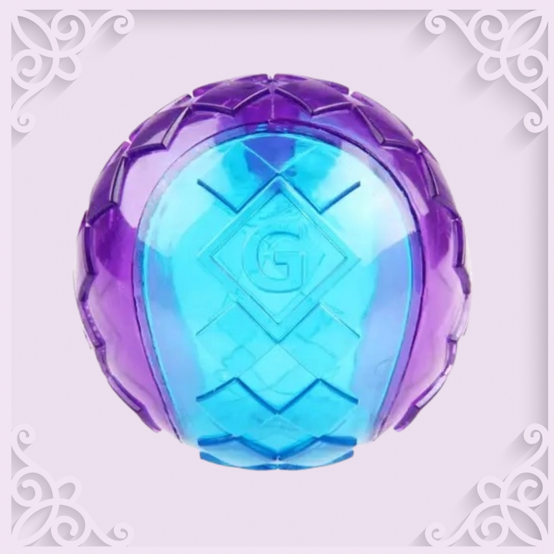 Gigwi Transparent Squeaker ball - Purple/Black