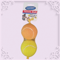 Pets Choice 63mm Tennis Ball with Squeaker - Multicoloured  2 Pack