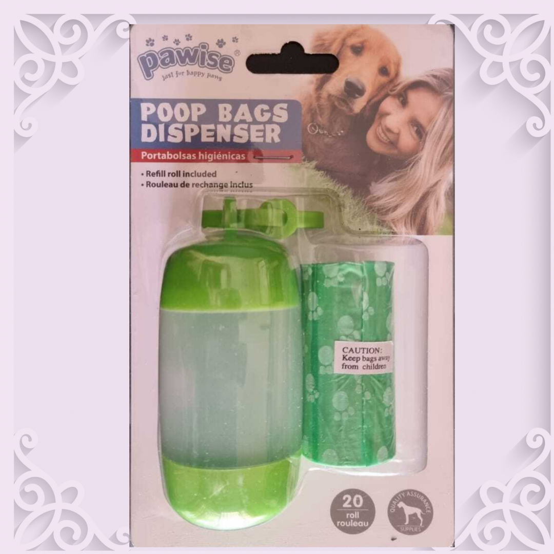 Pawise Poop Bag Dispenser with 20 Refill Bags
