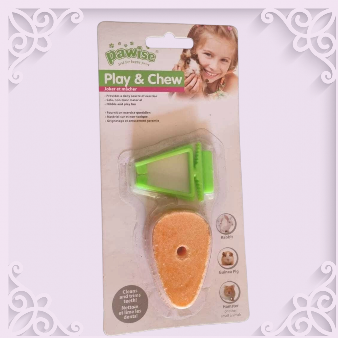 Pet Wise Mineral Carrot Chew Toy Clip