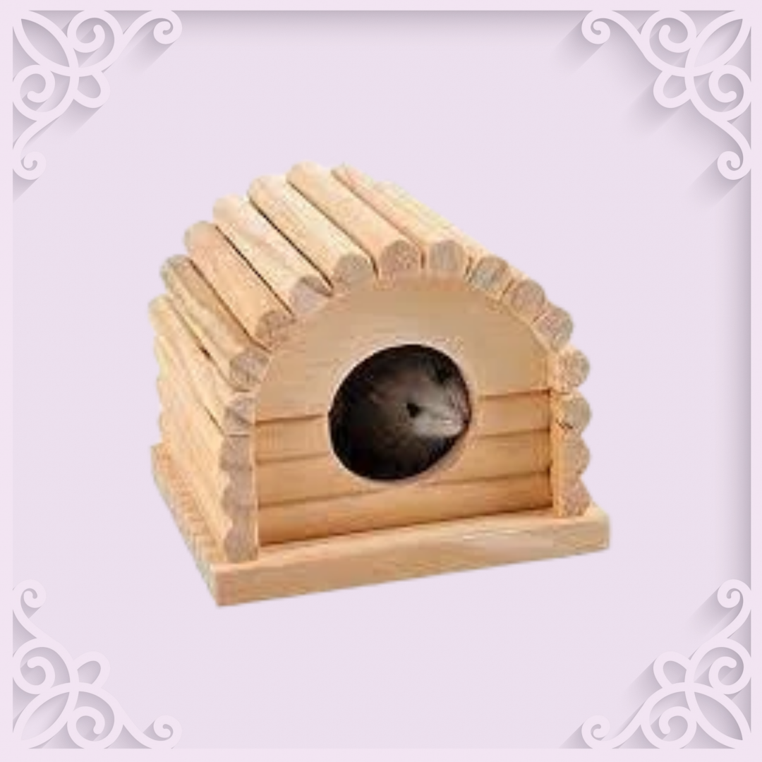 Hamster Wooden House with Round Roof