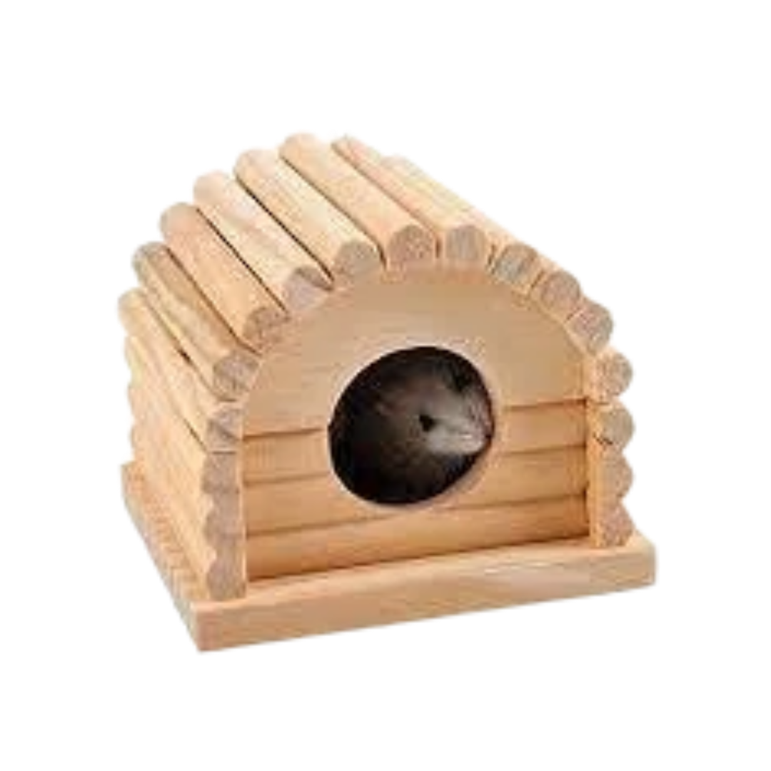 Hamster Wooden House with Round Roof