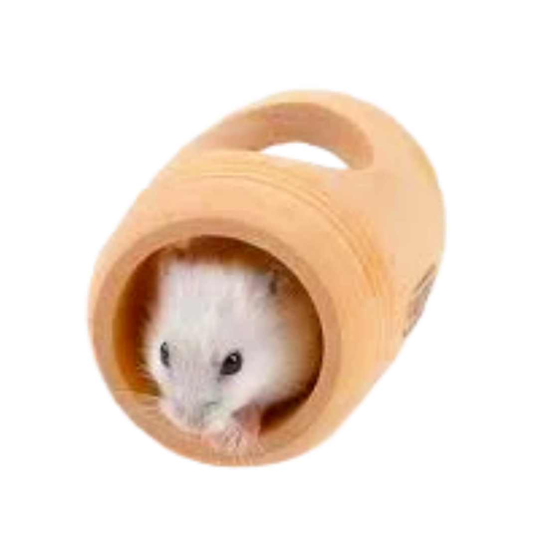 Hamster Wooden Barrel with Holes