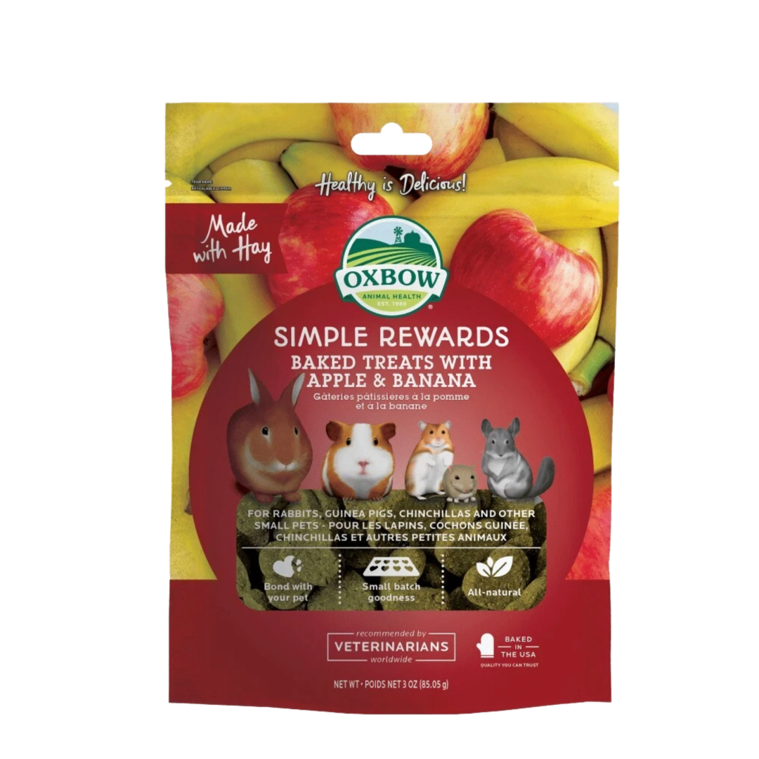 Oxbow Simple Rewards Baked Treats with  Apple & Banana  - 85g