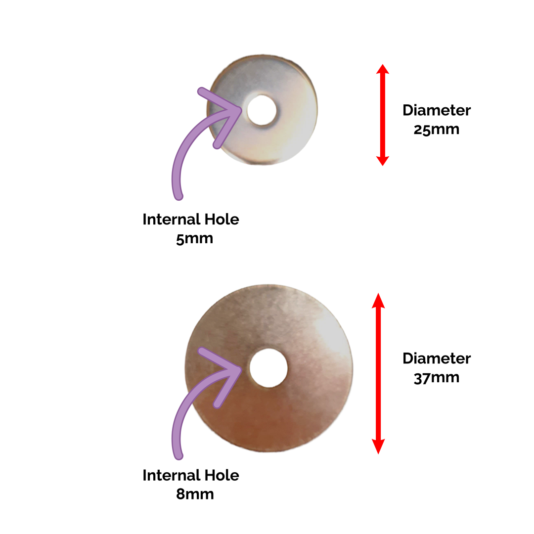 Stainless Steel Washers - 5mm and 8mm - 6 in a Pack