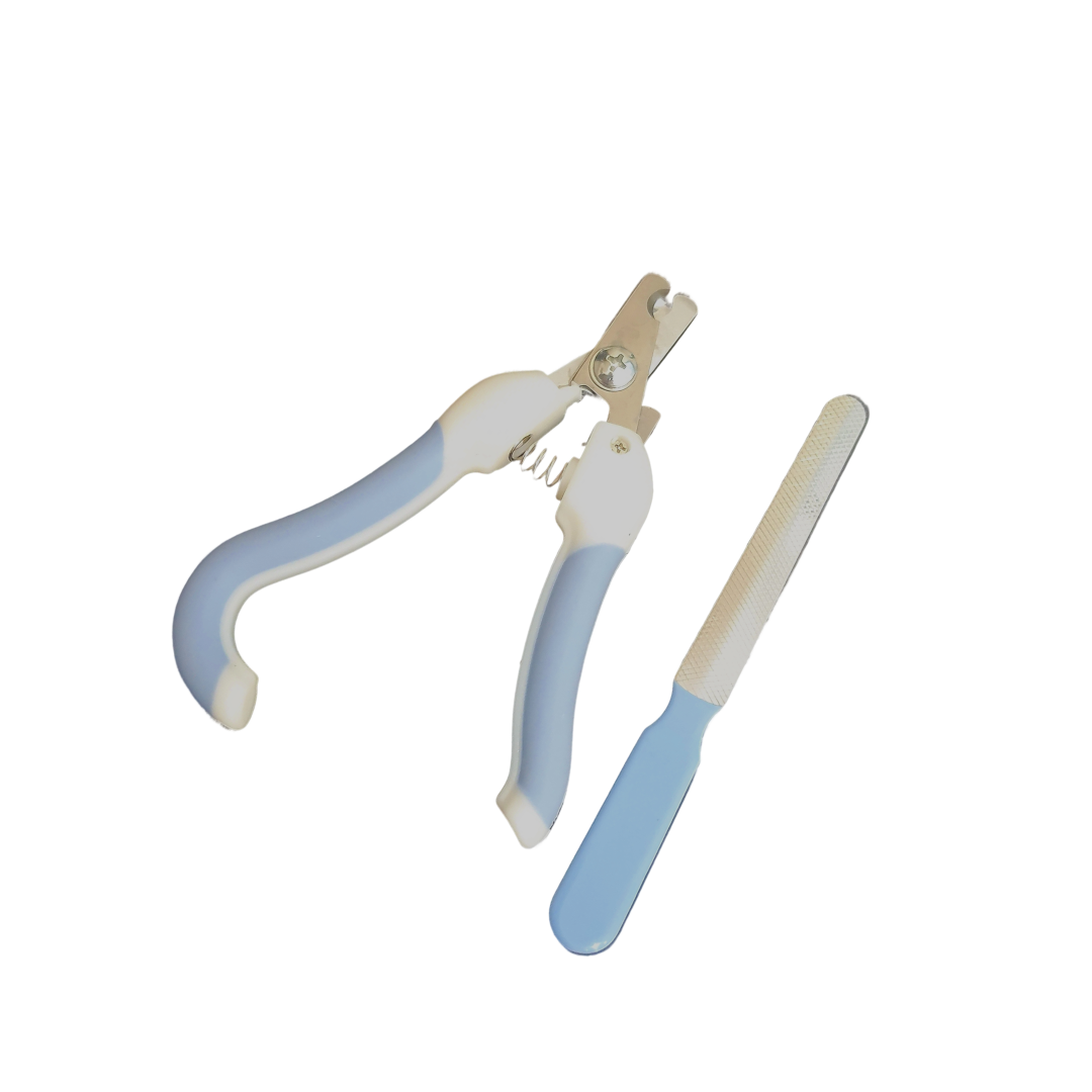 Small Stainless Steel Animal Nail Trimmer with File - Blue