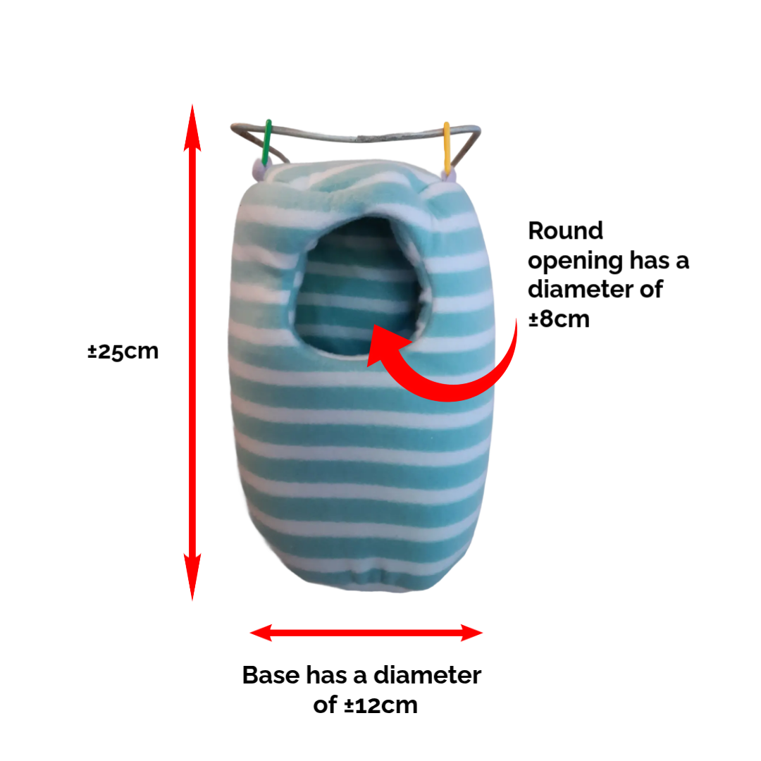 Cosy Haven Hanging Log - fleece pod for small animals