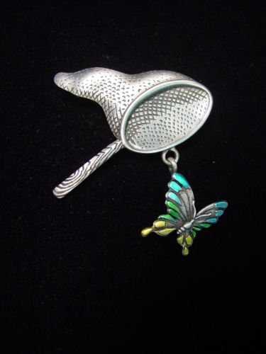 BUTTERFLY AND NET BROOCH