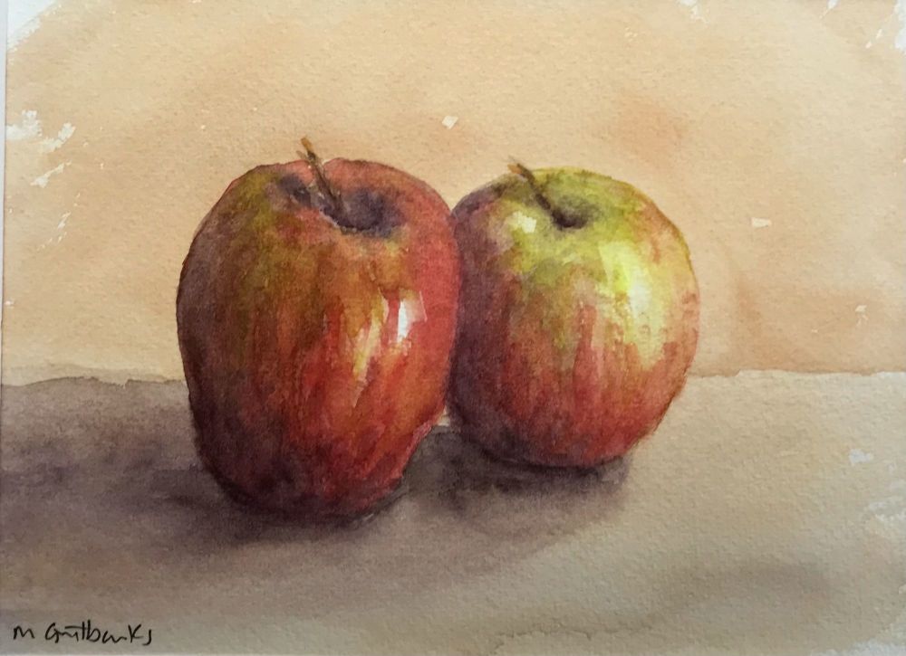still life drawing apple