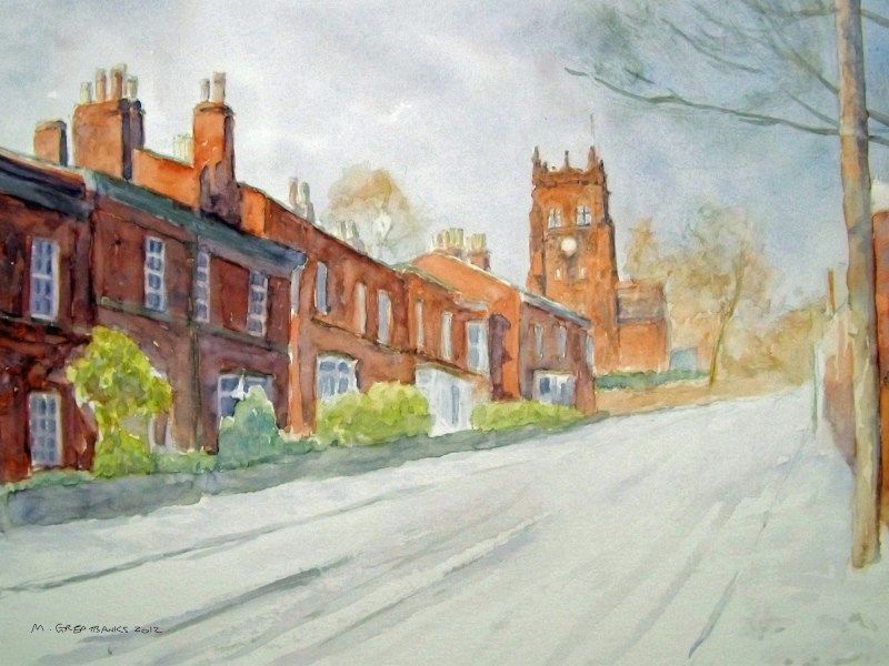 View Of St Peter's Church, Church Road, Woolton Village, Liverpool In Winter