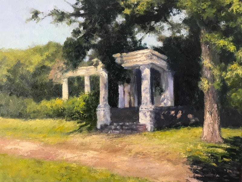 Oil  Painting of an abandoned orangery