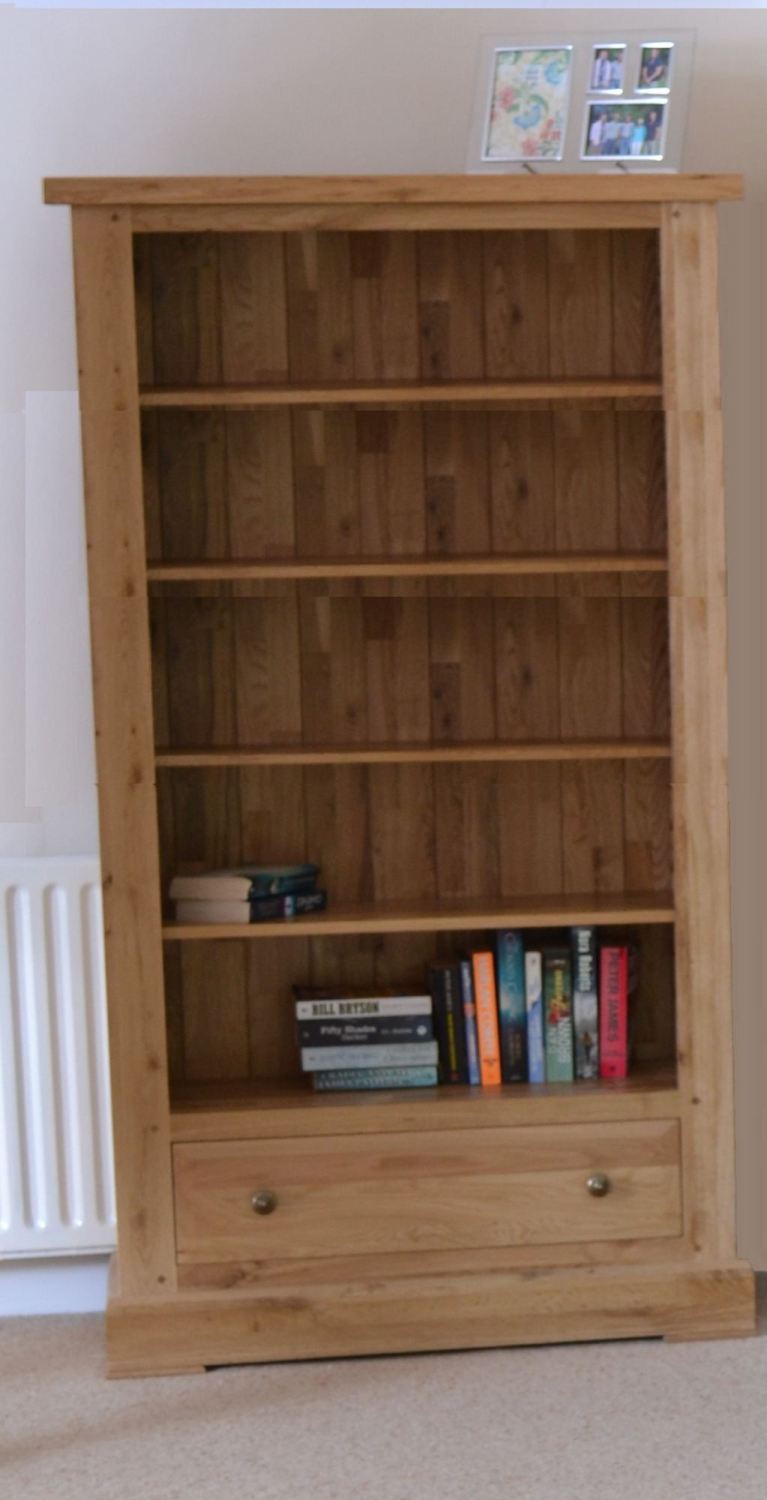 Hampton Abbey Tall Wide Bookcase with Drawer