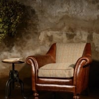 Harris Tweed Dalmore Accent Chair B - Leather/Fabric